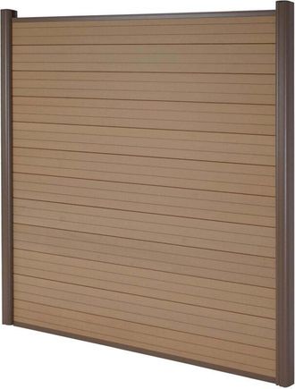 Hhg non utilizzato] Frangivento fendivista pannello privacy Sarthe wpc alluminio premium 190cm teak