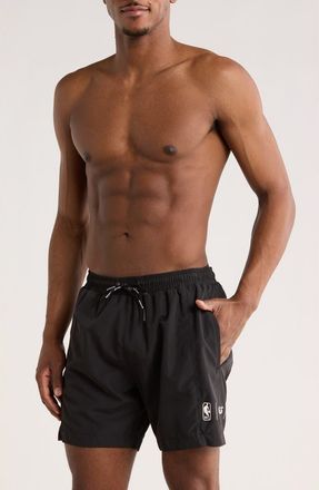 BOSS x NBA Swim Trunks in Black at Nordstrom Rack, Size Medium