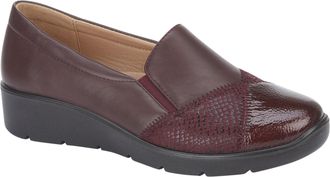 Jo & Joe Ladies Stylish Wedge Comfort Shoe with Twin Zips & Delicate Diamante Trims Sizes 4-8 (Burgundy 3, UK Footwear Size System, Adult, Women, Numeric, Medi