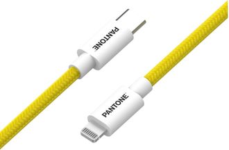 Pantone Pt-ctl002-5y Cable De Conector Lightning 1,5 M Blanco, Amarillo