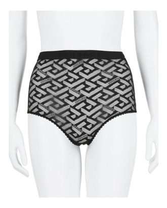 Versace La Greca-Pattern Tulle Briefs
