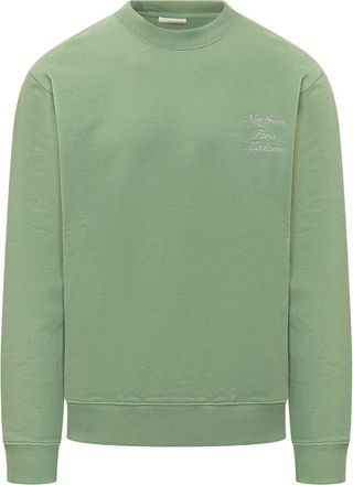 Dr&ocirc;le de Monsieur Le Sweatshirt Slogan - Heren - Sweatshirts - Groen - 2XS - Katoen - Hoodies & sweatvesten