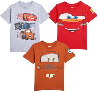 Disney Cars 3-Pack T-Shirts in Red Brown Grey Mater at Nordstrom, Size 18-24M