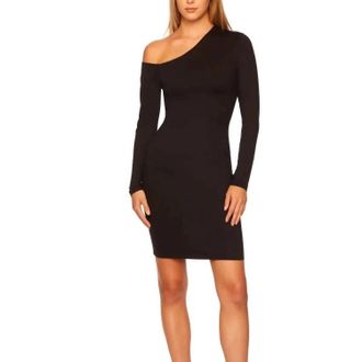 Susana Monaco Open Shoulder Dress In Black