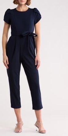 Calvin Klein Tulip Sleeve Belted Jumpsuit in Indigo at Nordstrom Rack, Size 14