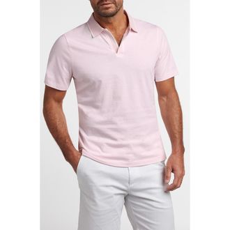 David Donahue Hemingway Cotton & Silk Polo in Pale Pink at Nordstrom, Size Xx-Large