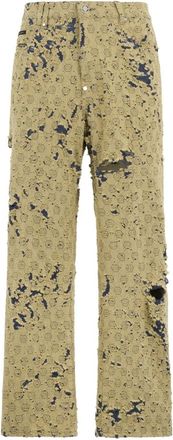 Philipp Plein Destroyed Beach Boy Fit Jeans Monogram - Heren - Regular Fit Jeans - Beige - W38 - Denim - Jeans