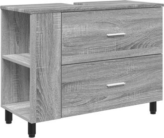 vidaXL Unidad De Tocador De Ba&ntilde;o Sonoma Gris 80 X 35 X 60 Cm Vidaxl