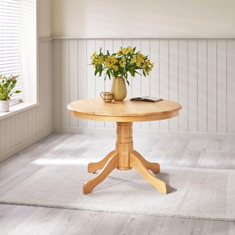 Furniturebox Bude Rustic Wooden Dining Table in Light Oak