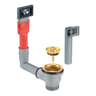 Lira Cesto Colador Ahorrador De Espacio Con Orificio De 60 Mm Y Rebosadero Rectangular Oro Brillante