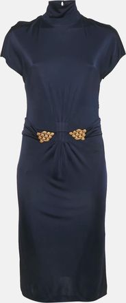 Roberto Cavalli Purple Jersey Broach Detail Knee -Length Dress