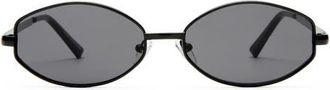 AIRE Objective 53mm Oval Sunglasses in Black /Smoke Mono at Nordstrom