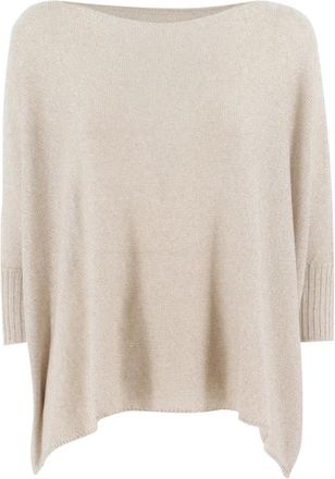 Le Tricot Perugia Trui met ronde hals - Dames - Ronde hals truien - Beige - Xs/S - Truien & Vesten