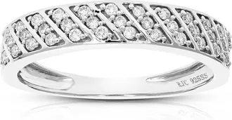 Vir Jewels 1/4 cttw Lab Grown Diamond Wedding Band in Sterling Silver For Women