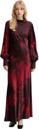 Gestuz Maxi Jurk met Bloemendruk - Dames - Maxi kleedjes - Rood - S - Kleedjes