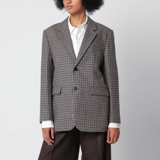 Dunst Classic beige check wool two-button blazer