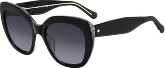 Kate Spade New York Zwarte Acetaat Zonnebril Winslet Stijl - Dames - Zonnebrillen - Zwart - 55 MM - Accessoires