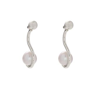LADY GREY Womens Pearl Ivy Earrings In Silver