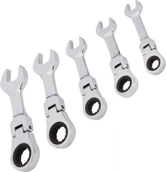 Trade Shop Trade Shop - Chiavi Combinate A Cricchetto Nane Set Da 5 Pezzi 10 12 13 17 19 Mm Art. 04384