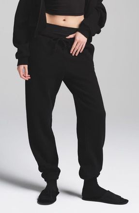 SKIMS Cotton Fleece Blend Classic Joggers in Onyx at Nordstrom, Size X-Large