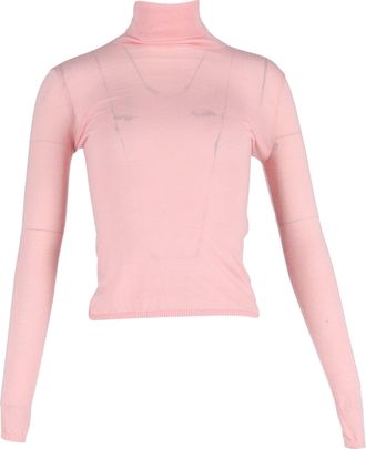 Gabriela Hearst Costa Knit Turtleneck Sweater in Pink Cashmere Silk