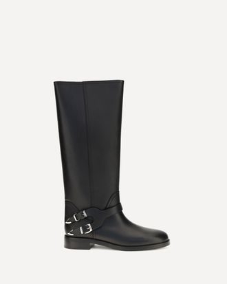 Pinko Leather Boots with buckle Female 38
