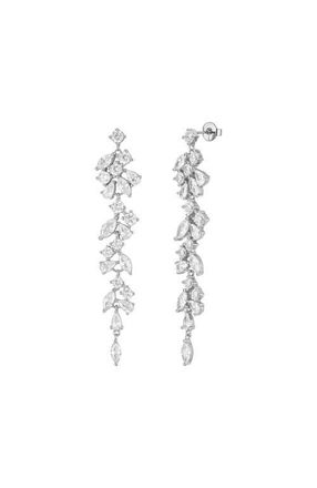 Untamed Petals Trixie Crystal Drop Earrings in Silver at Nordstrom
