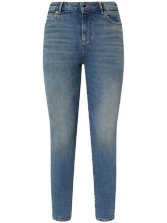 Pinko logo-embroidered slim-fit jeans - women - Polyester/Cotton - 30 - Blue