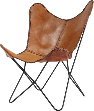 Maisons du monde Silla de piel color camel