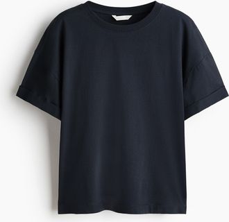 H&M Baumwoll-T-Shirt in Loose Fit - Schwarz