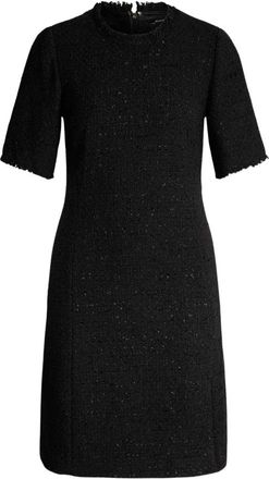 Joop Boucl&eacute; Mini-jurk met korte mouwen - Dames - Korte kleedjes - Zwart - M - Tweed - Kleedjes