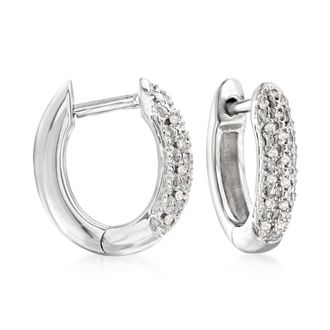 Ross-Simons Diamond Huggie Hoop Earrings