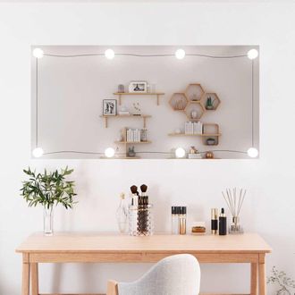 vidaXL Espejo De Pared Rectangular Con Luces Led Vidrio 50x100 Cm Vidaxl