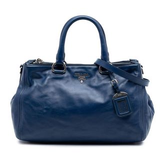 Prada Pre-owned Prada Soft Calf Double Zip Convertible Tote Ladies 2UG0BEM64H53O2E1