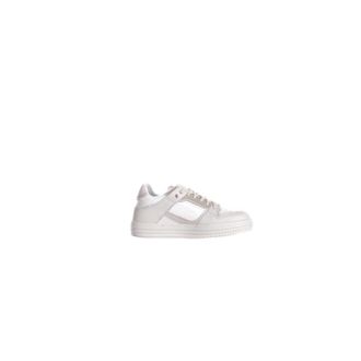 GCDS Sneakers, male, White, Size: 11 US White Leather Sneakers Rubber Sole