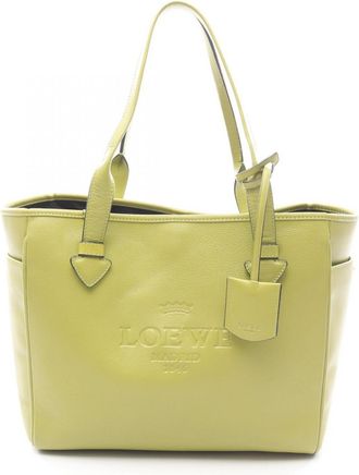 Loewe Green Leather Handbag Tote Bag (Pre-Owned)