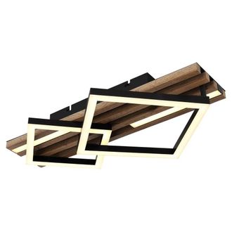 Netlighting Obrien 48x31cm Semi Flush Ceiling Light Matt Black 2x LED 3000K | Size: 48x31 cm