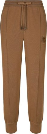 Dolce & Gabbana logo-embroidered track pants - men - Virgin Wool/Silk - 52 - Brown