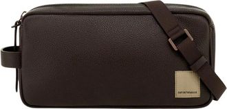 Emporio Armani Rechthoekige crossbodytas - unisex - Tassen - Bruin - Maat: ONE Size Katoen