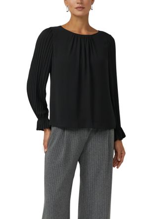 s.Oliver Black Label Langarmbluse S.OLIVER BLACK LABEL, Damen, Gr. 36, schwarz, Web, Obermaterial: 100% Polyester. Futter: 100% Viskose, unifarben, l&auml;ssig geschnitten h&uuml;ft