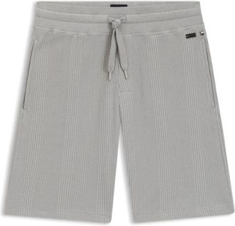 BOSS Cotton-blend shorts in knitted jacquard