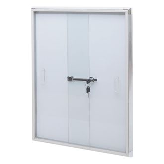 Hhg [nunca Usado] Vitrina Hhg-945, Pizarra Magn&eacute;tica, Pizarra Blanca, Tablero De Anuncios, Aluminio, Con Cerradura, Accesorios Incluidos, 66 X 47 X 9 Cm