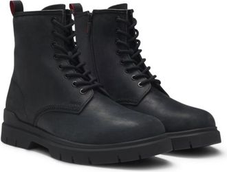 HUGO BOSS Leather half boots with embossed logo