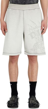 Diesel Sweatshorts with d&eacute;vor&eacute; motifs - Shorts - Man - Grey