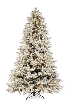 BIZZOTTO &Aacute;rbol de navidad nevado de pe y pvc, h 180, 3386 ramas, 1300 led