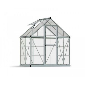 Palram Greenhouse Hybrid 6 x 4, Polycarbonate, L126 x W185 x H208 cm - Silver