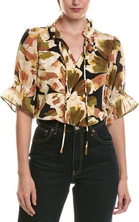 Anne Klein Mixed Media Peasant Top