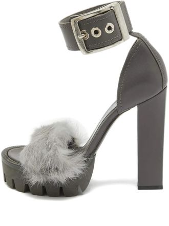 Alexander McQueen 130mm buckle sandals - Grey