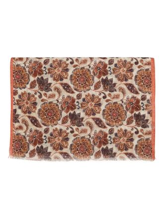 Rosi Collection floral frayed scarf - men - Fabric - One Size - Brown