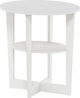 Furinno JAYA Oval End Table, Side Table, Nightstand, White